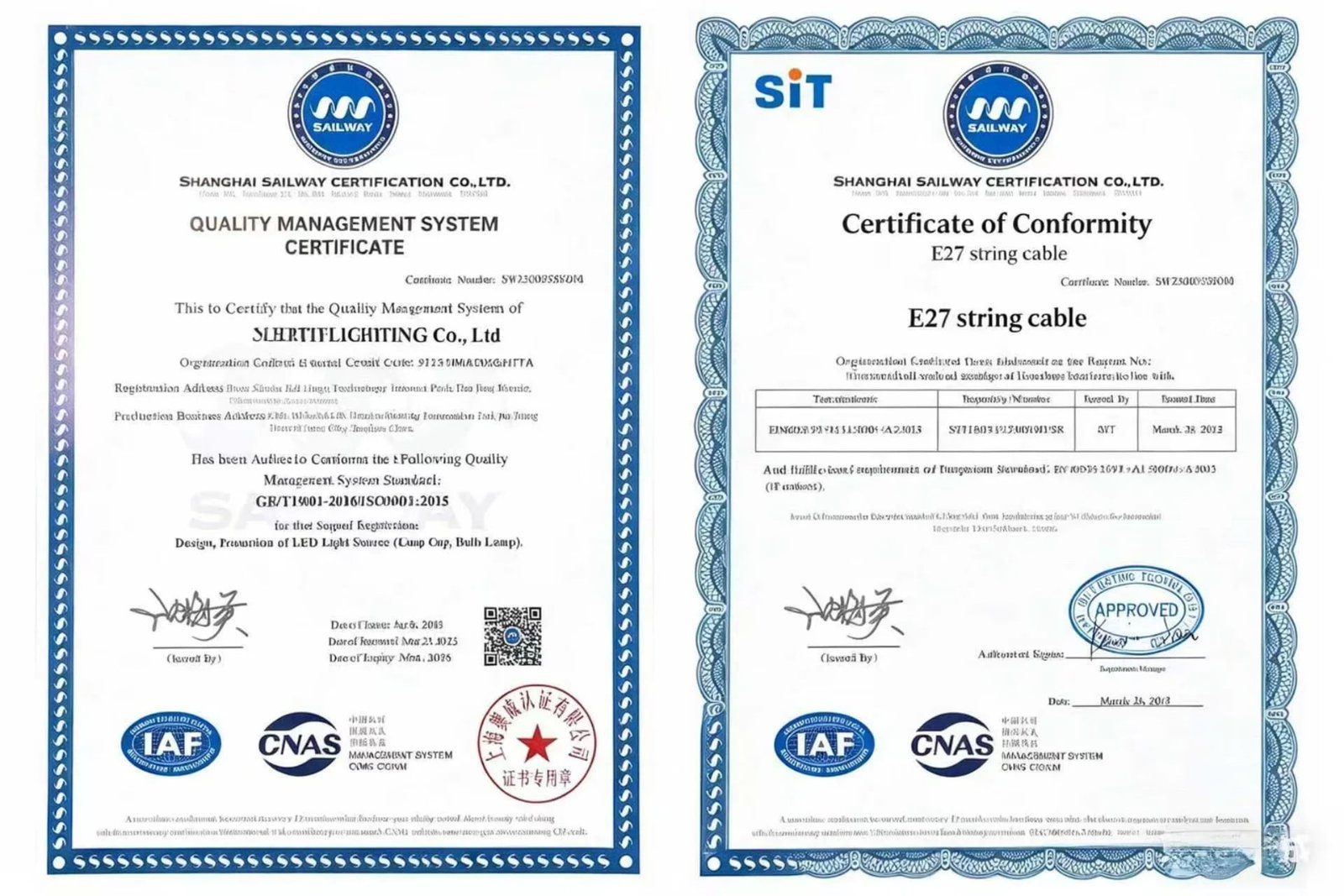 Certificates